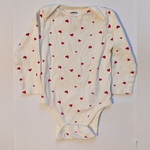 Old Navy Red Heart Print Kids Bodysuit